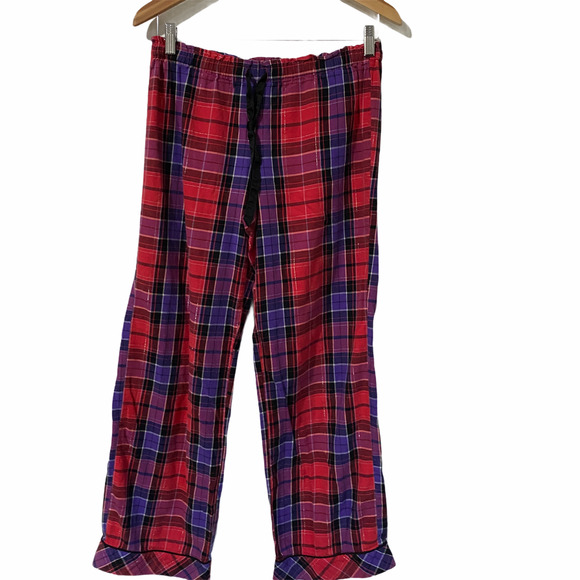 Victoria's Secret 2 Pc Pink & Purple Buffalo Plaid Pajama Set Women's Small - Picture 4 of 9